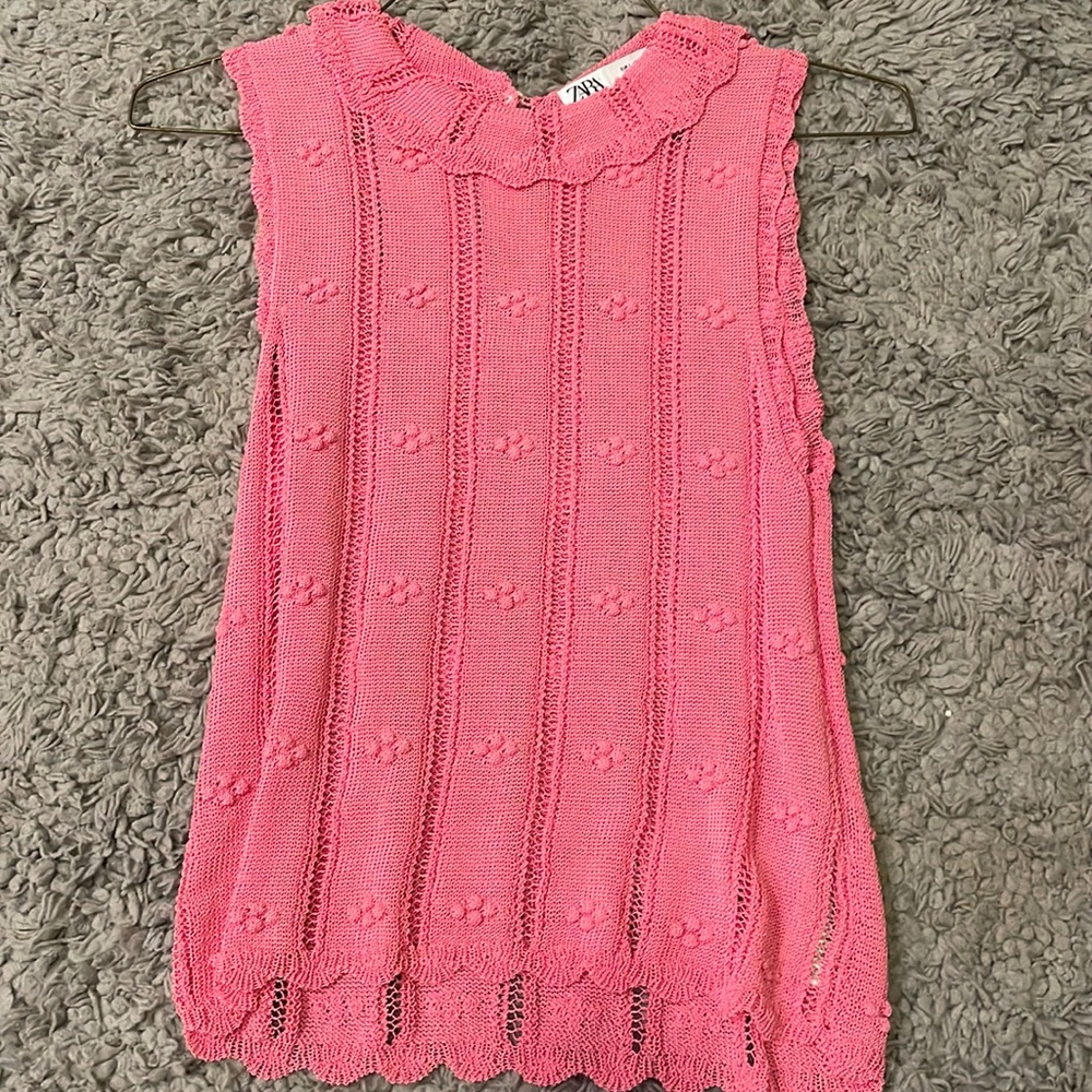 ZARA KNIT PINK SHIRT- Size L